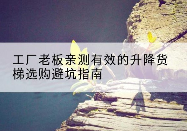 永登升降货梯怎么选-工厂老板亲测有效的升降货梯选购避坑指南